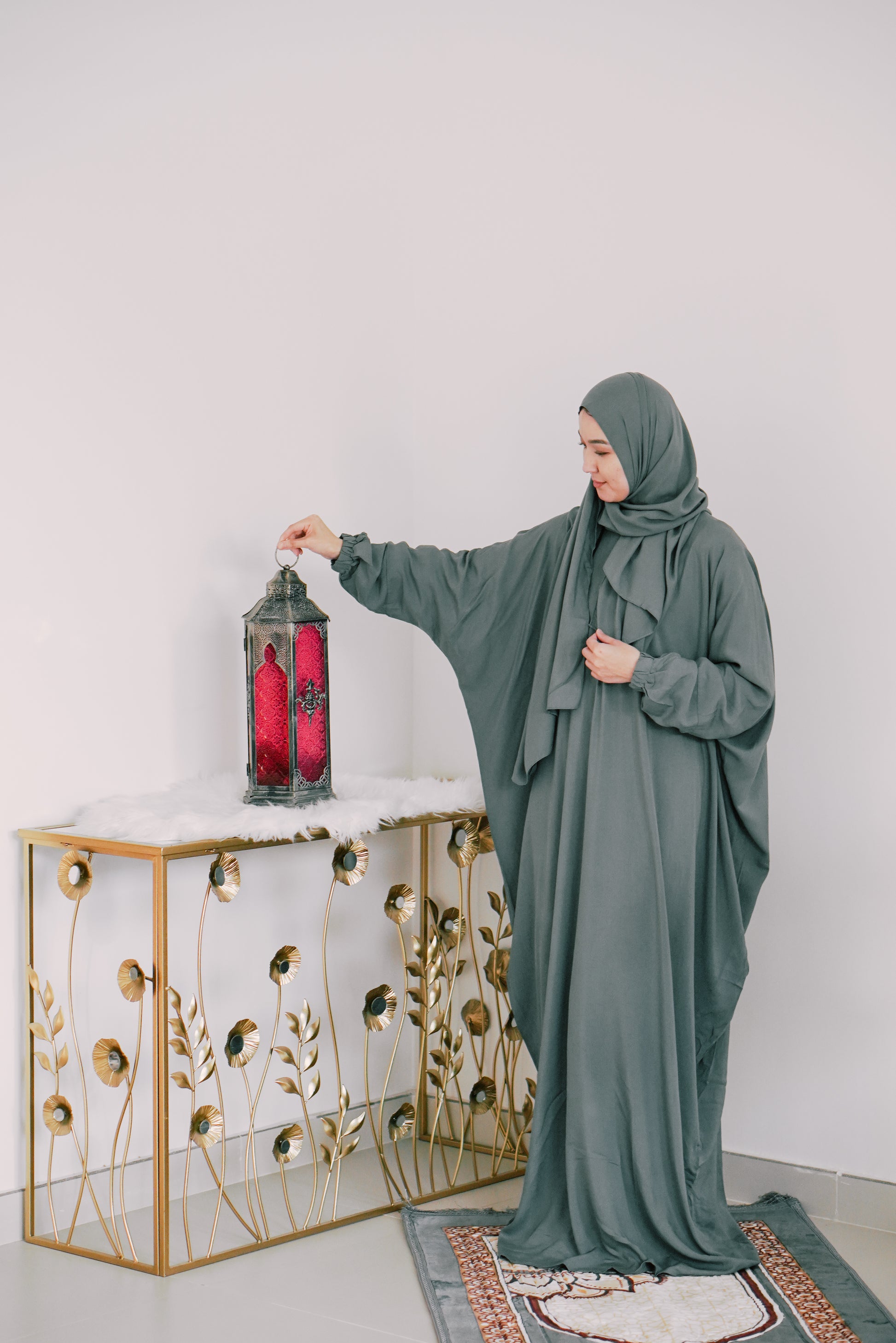 cotton prayer dress Beige Plain Cotton Prayer Dress Isdal