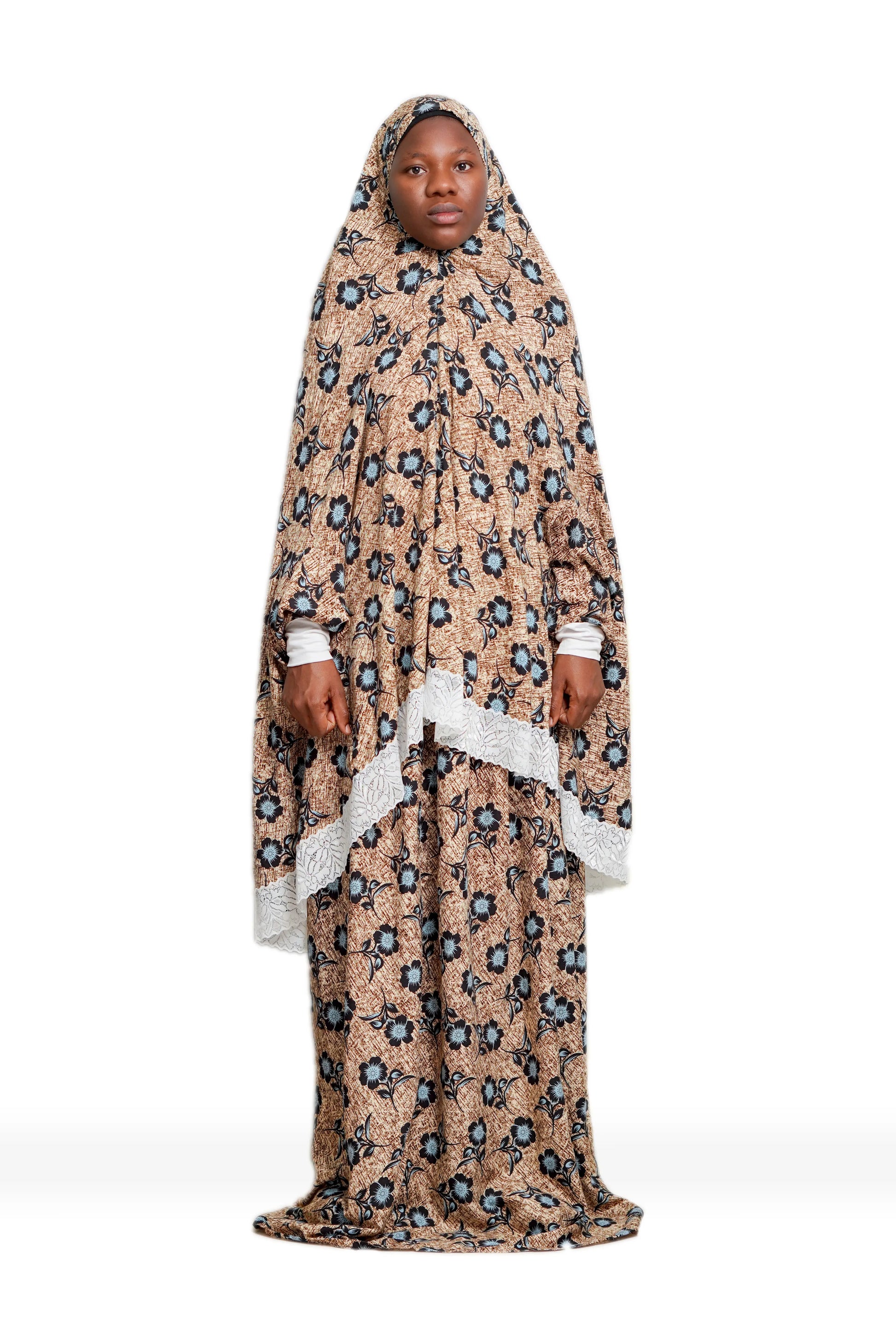 COTTON PRINTED 2 PIECE PRAYER DRESS