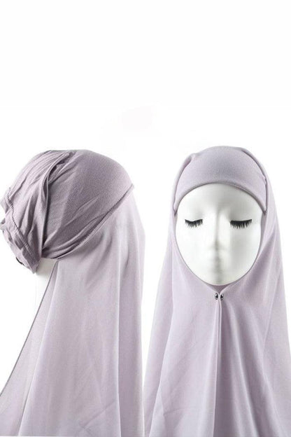 CHIFFON HIJAB WITH JERSEY UNDERSCARF CAP - Harhash