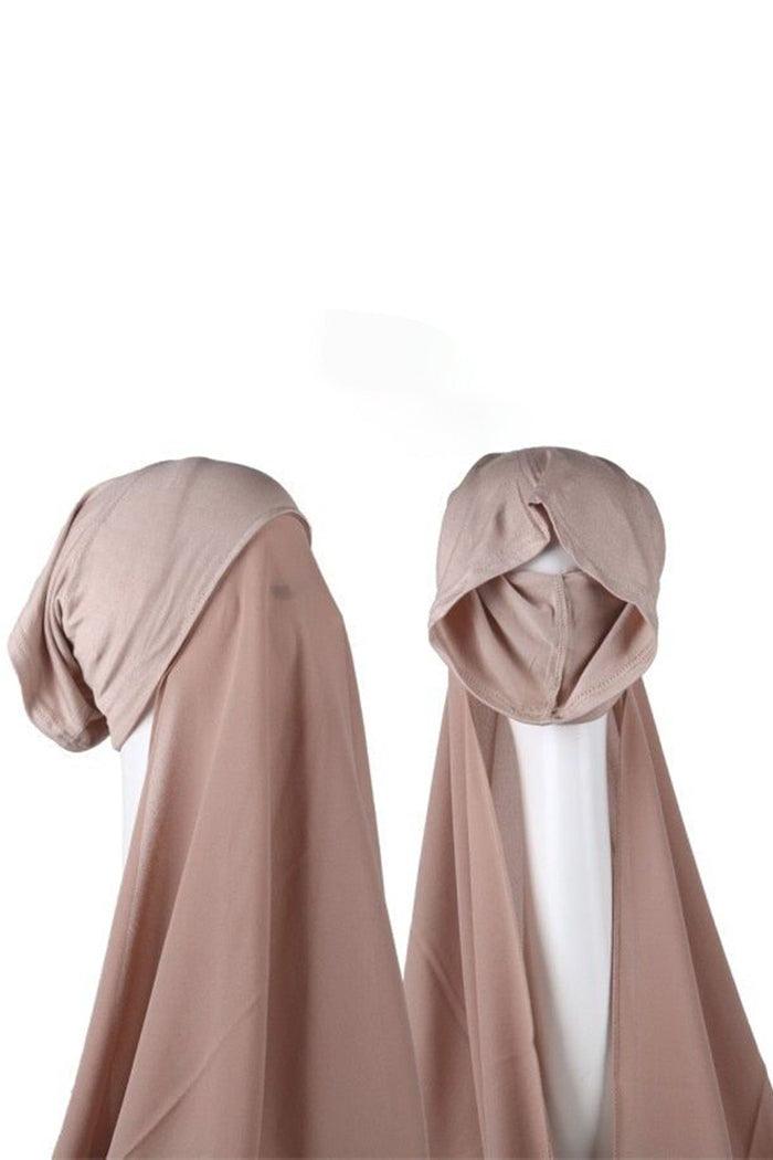 CHIFFON HIJAB WITH JERSEY UNDERSCARF CAP - Harhash