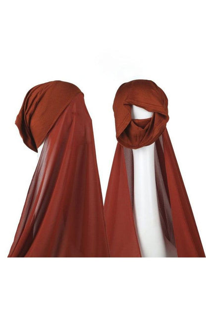 CHIFFON HIJAB WITH JERSEY UNDERSCARF CAP - Harhash