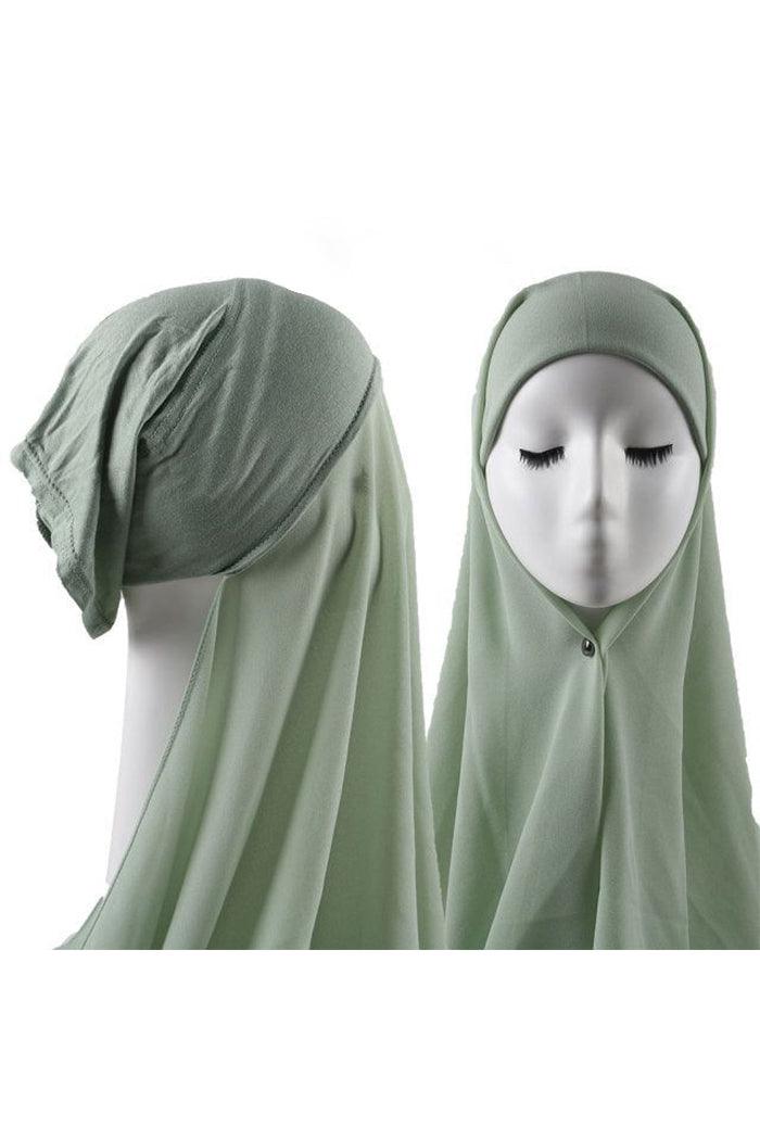 CHIFFON HIJAB WITH JERSEY UNDERSCARF CAP - Harhash